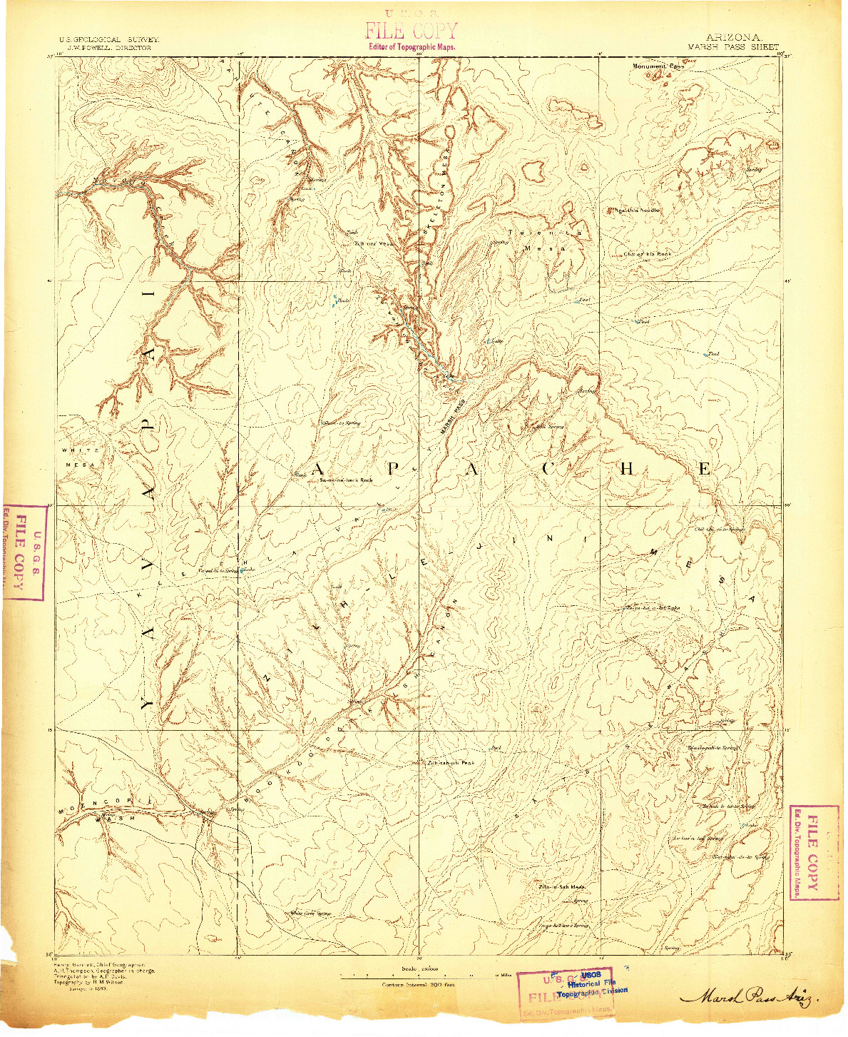 USGS 1:250000-SCALE QUADRANGLE FOR MARSH PASS, AZ 1883