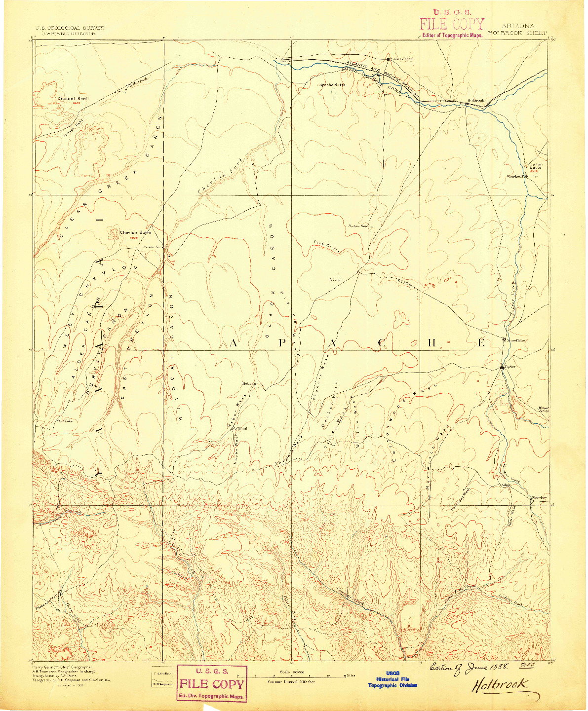 USGS 1:250000-SCALE QUADRANGLE FOR HOLBROOK, AZ 1886