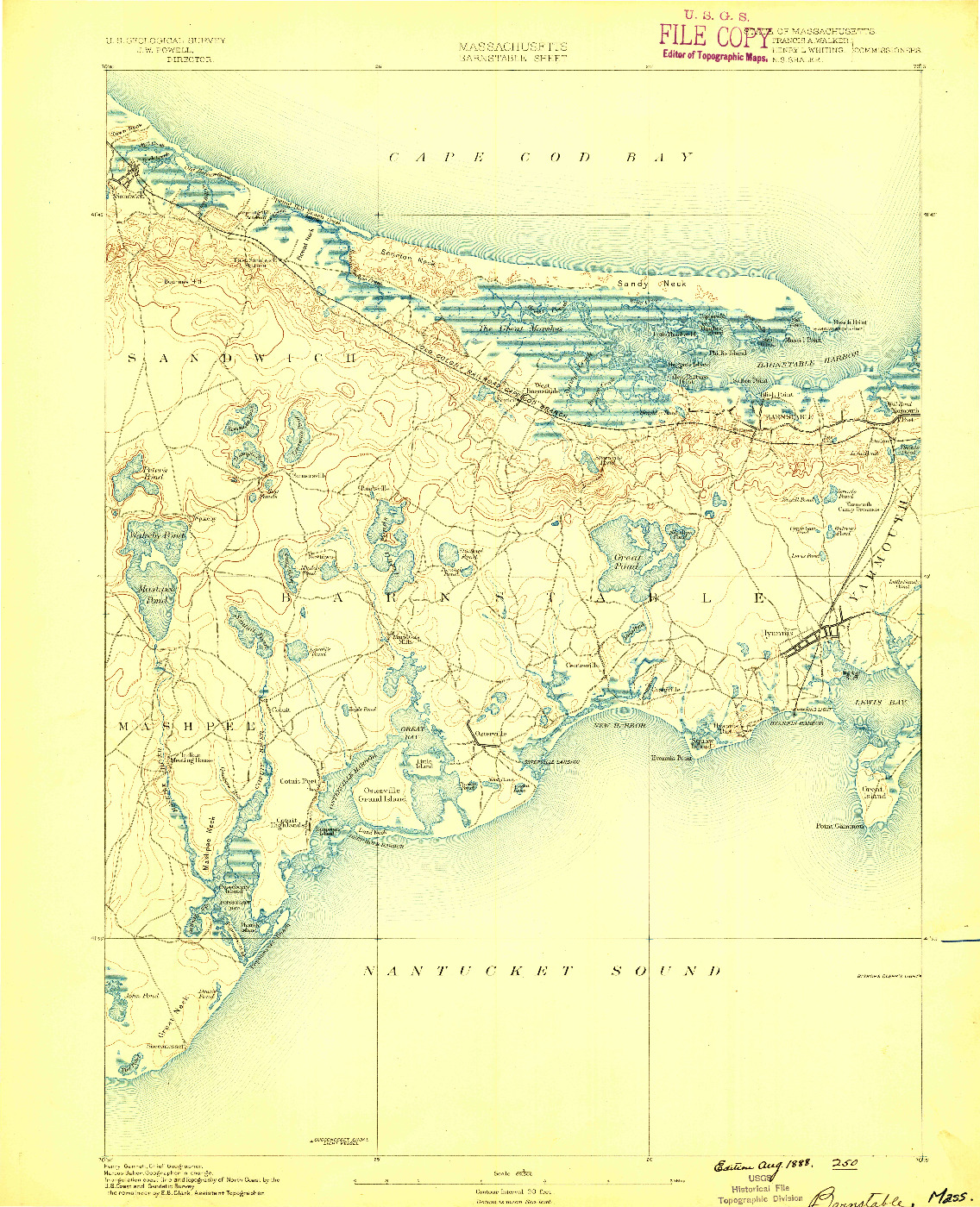 USGS 1:62500-SCALE QUADRANGLE FOR BARNSTABLE, MA 1888
