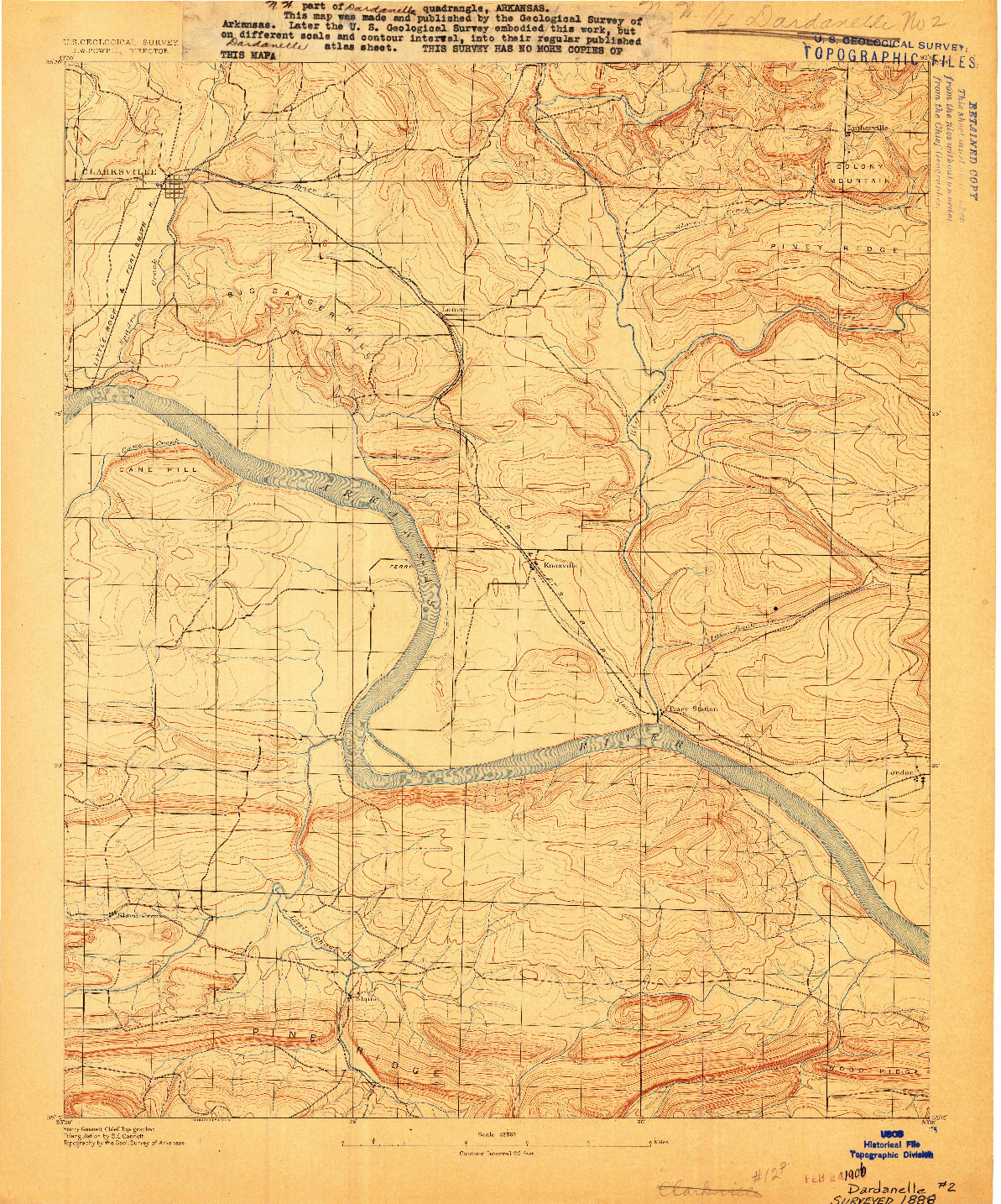 USGS 1:62500-SCALE QUADRANGLE FOR DARDANELLE #2, AR 1888