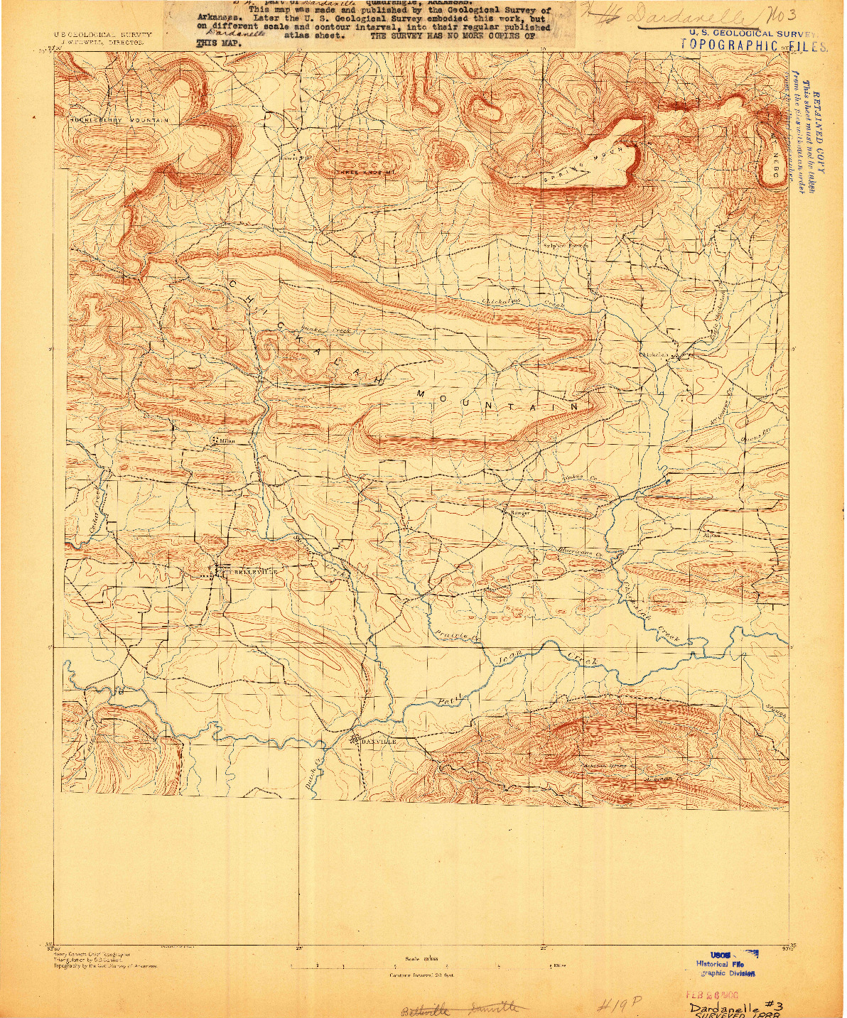 USGS 1:62500-SCALE QUADRANGLE FOR DARDANELLE #3, AR 1888
