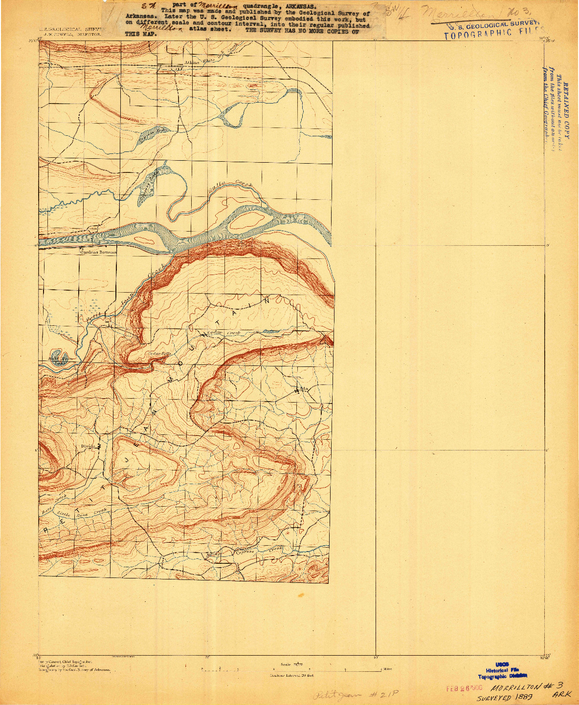USGS 1:62500-SCALE QUADRANGLE FOR MORRILTON NO. 3, AR 1889