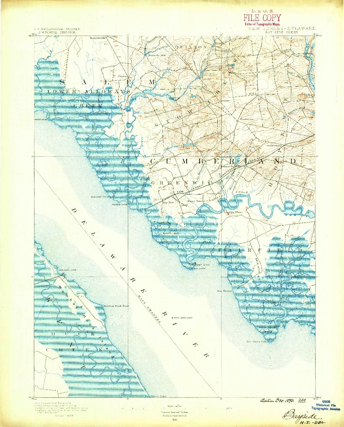 USGS 1:62500-SCALE QUADRANGLE FOR BAY SIDE, NJ 1890