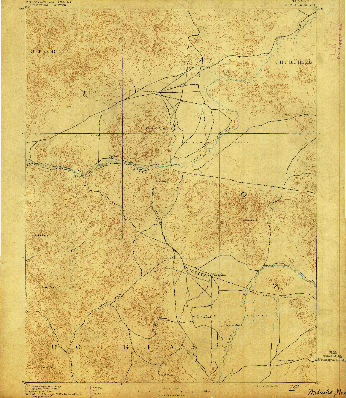 USGS 1:125000-SCALE QUADRANGLE FOR WABUSKA, NV 1891