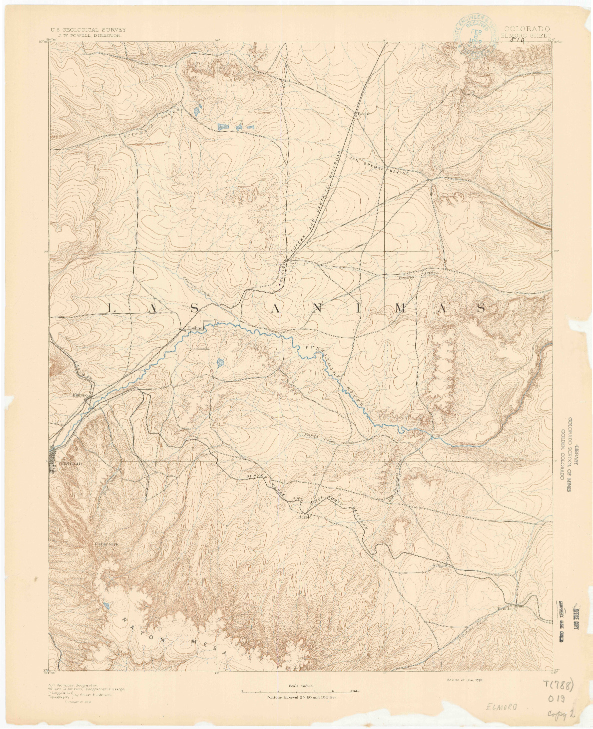 USGS 1:125000-SCALE QUADRANGLE FOR ELMORO, CO 1892