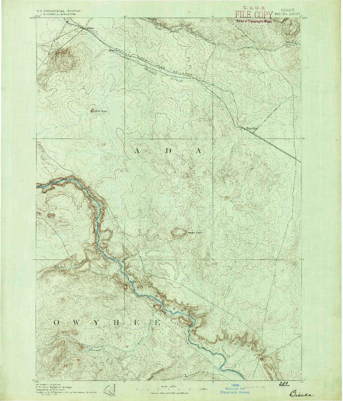 USGS 1:125000-SCALE QUADRANGLE FOR BISUKA, ID 1892