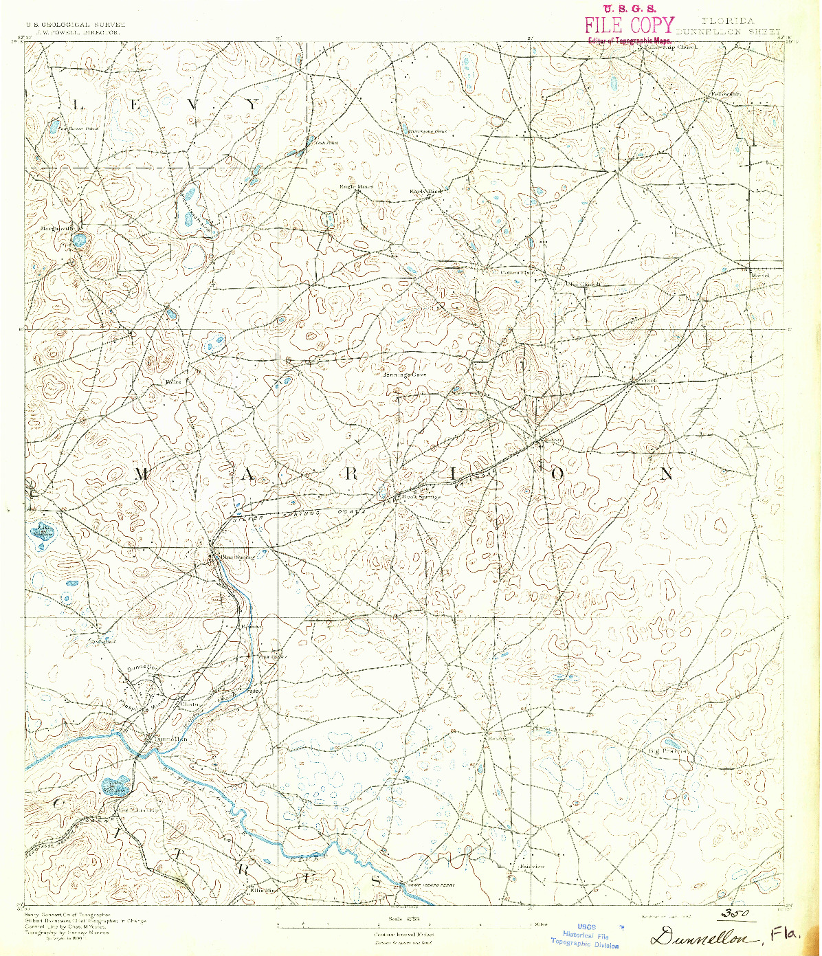 USGS 1:62500-SCALE QUADRANGLE FOR DUNNELLON, FL 1892