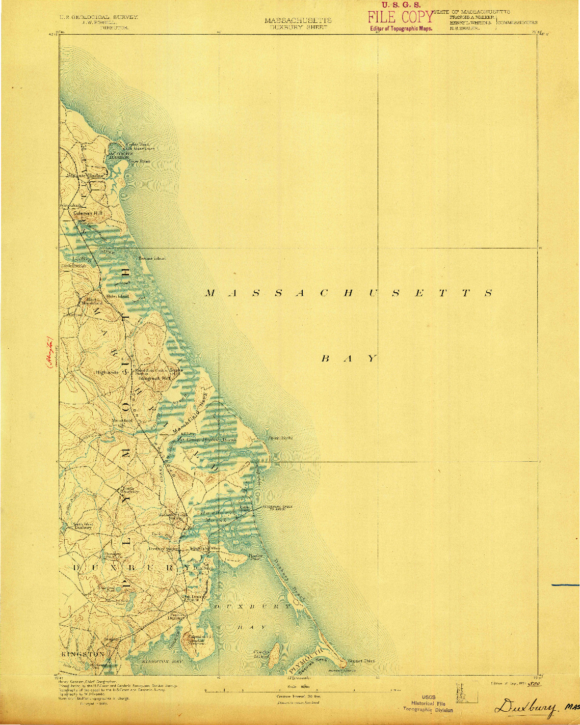 USGS 1:62500-SCALE QUADRANGLE FOR DUXBURY, MA 1893