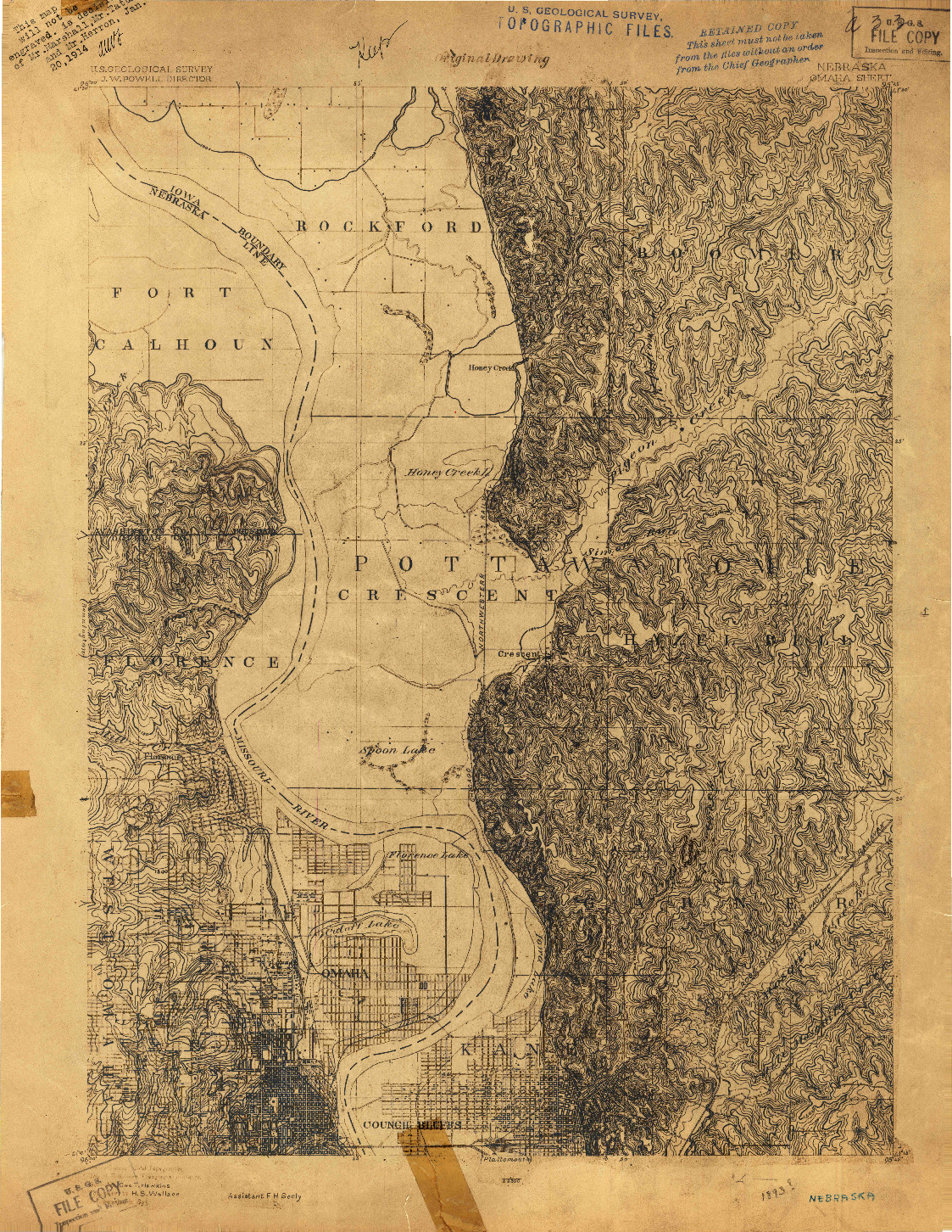 USGS 1:62500-SCALE QUADRANGLE FOR OMAHA, NE 1893