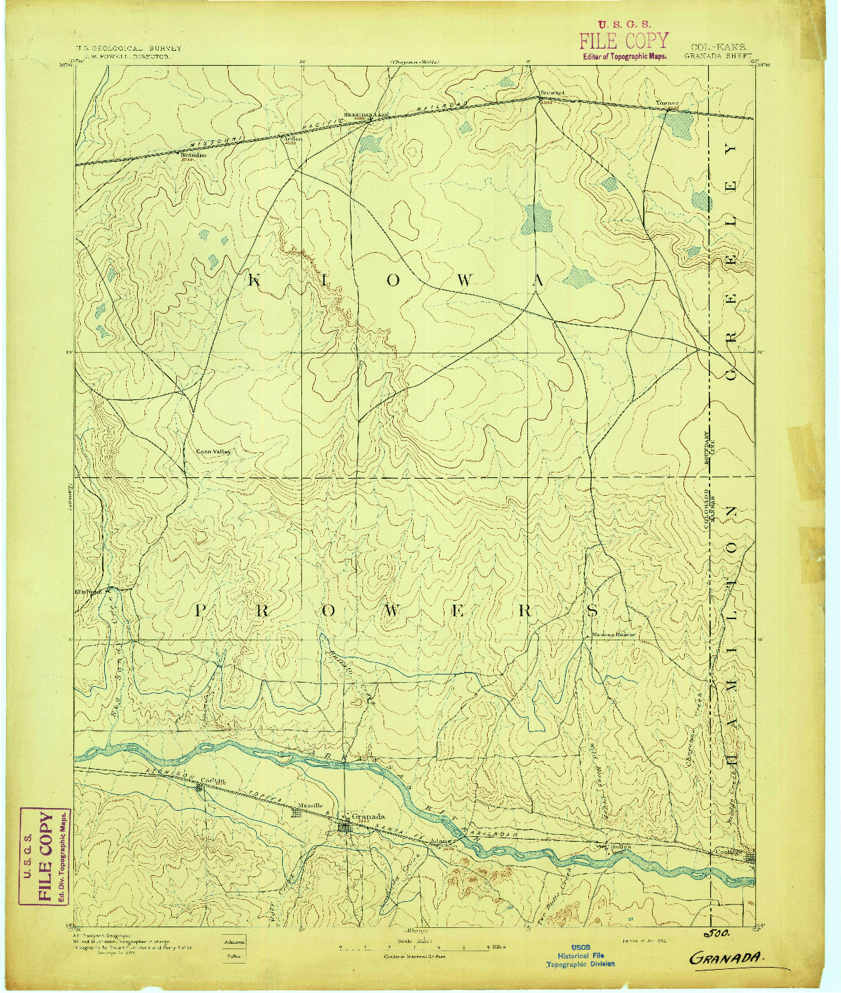 USGS 1:125000-SCALE QUADRANGLE FOR GRANADA, CO 1894
