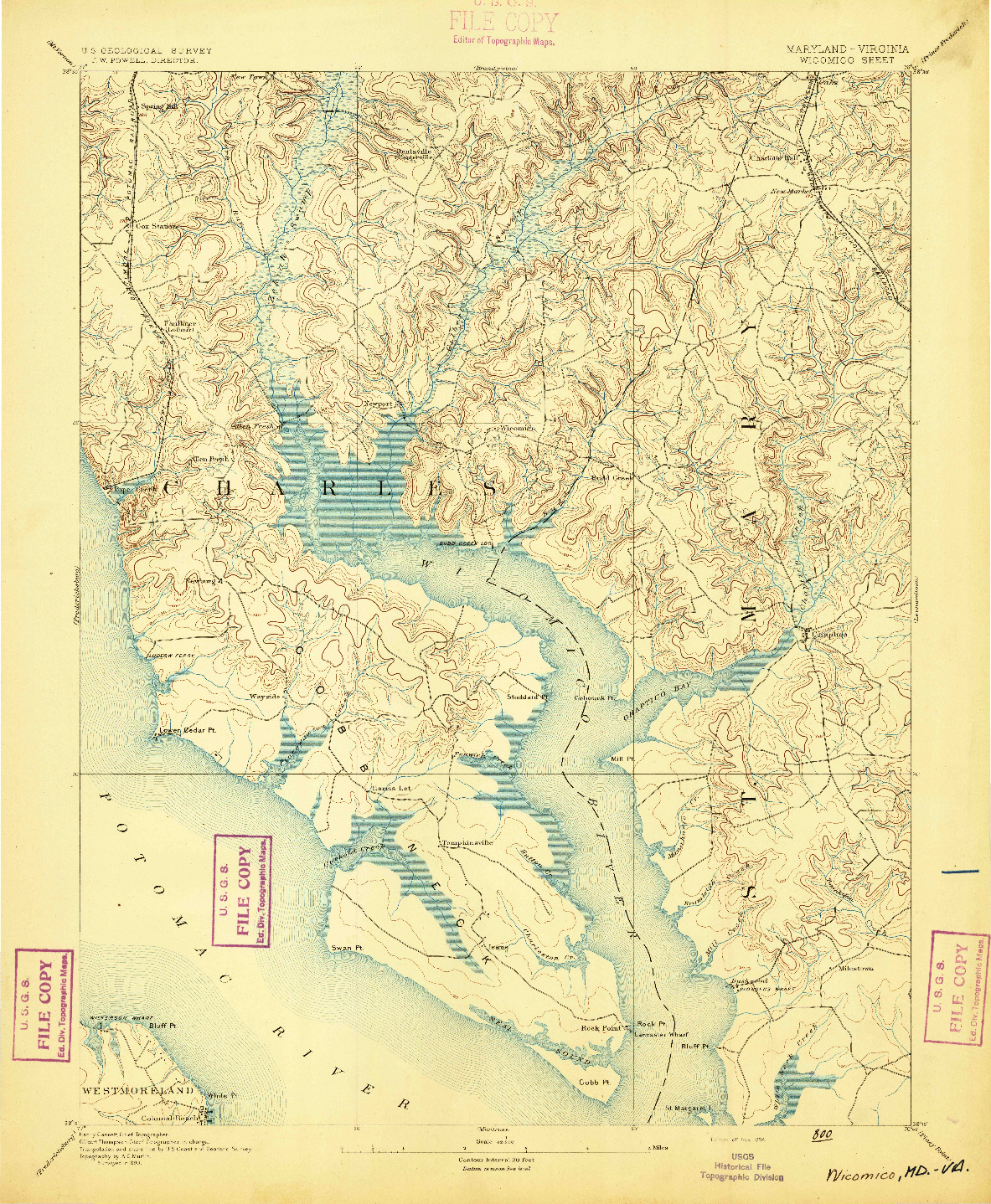 USGS 1:62500-SCALE QUADRANGLE FOR WICOMICO, MD 1894