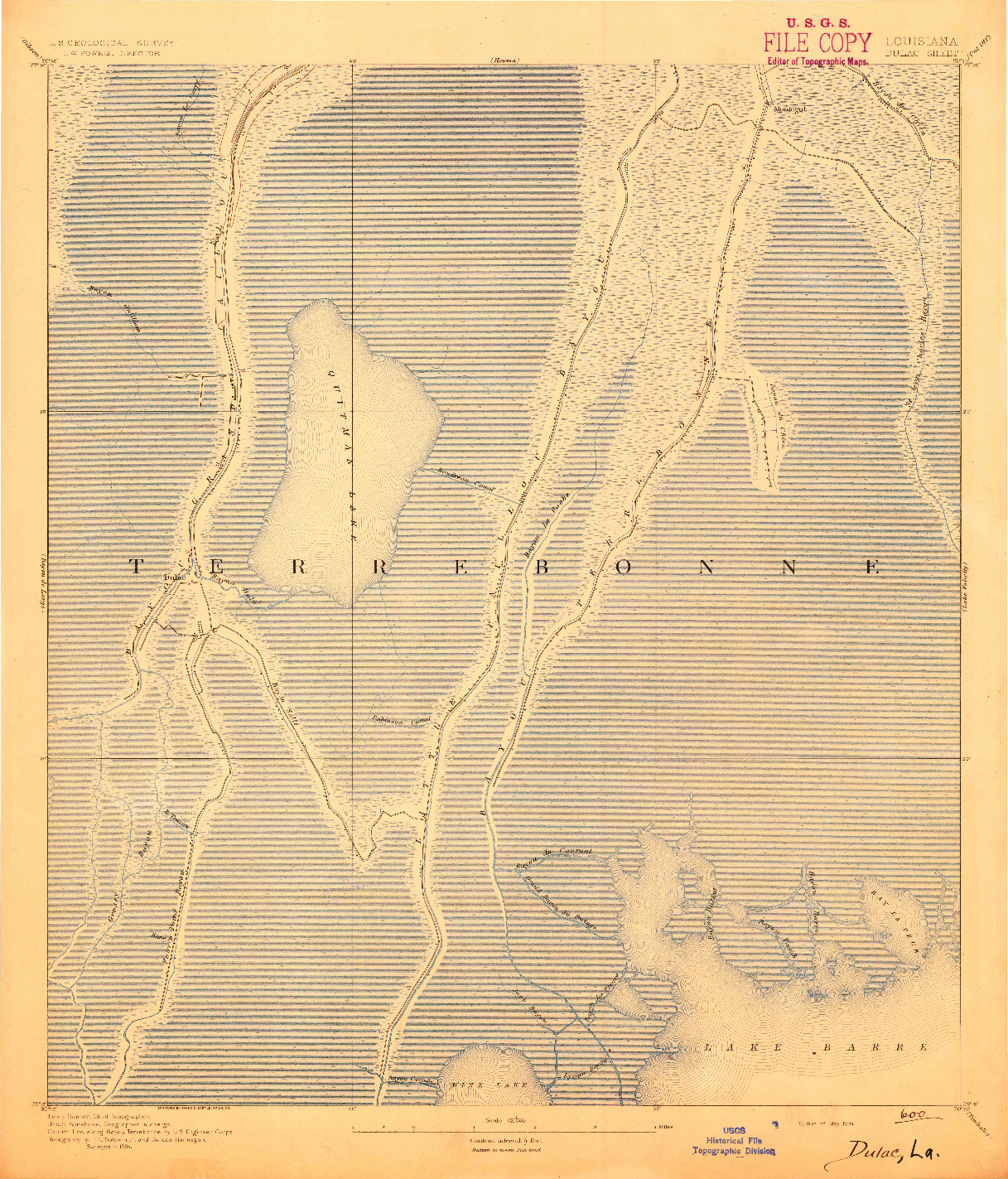 USGS 1:62500-SCALE QUADRANGLE FOR DULAC, LA 1894