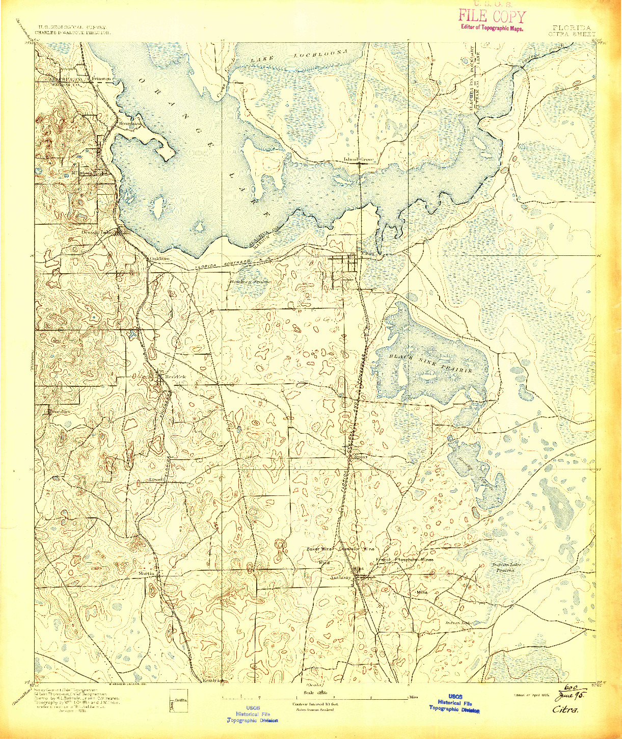 USGS 1:62500-SCALE QUADRANGLE FOR CITRA, FL 1895