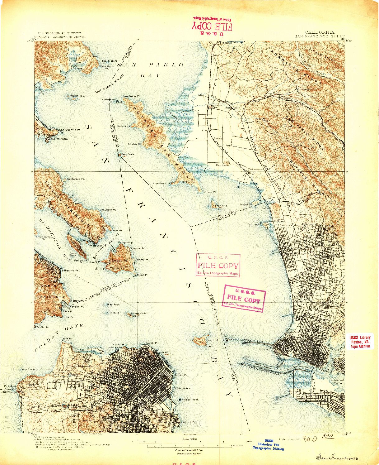 USGS 1:62500-SCALE QUADRANGLE FOR SAN FRANCISCO, CA 1895