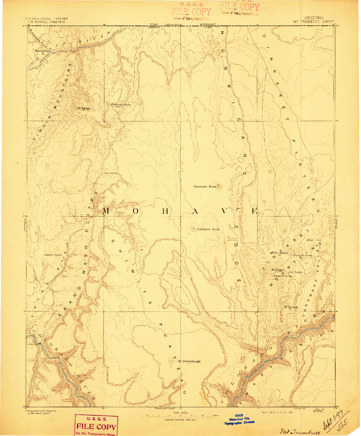 USGS 1:250000-SCALE QUADRANGLE FOR MT. TRUMBULL, AZ 1892
