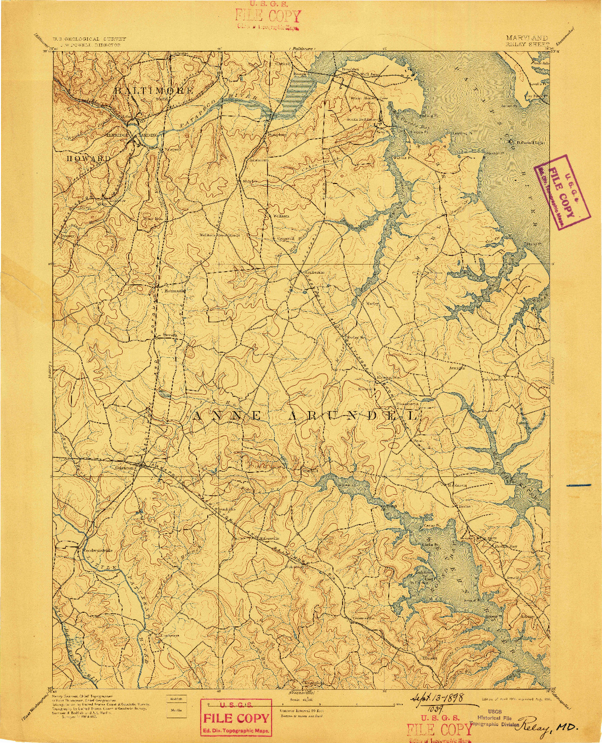 USGS 1:62500-SCALE QUADRANGLE FOR RELAY, MD 1894