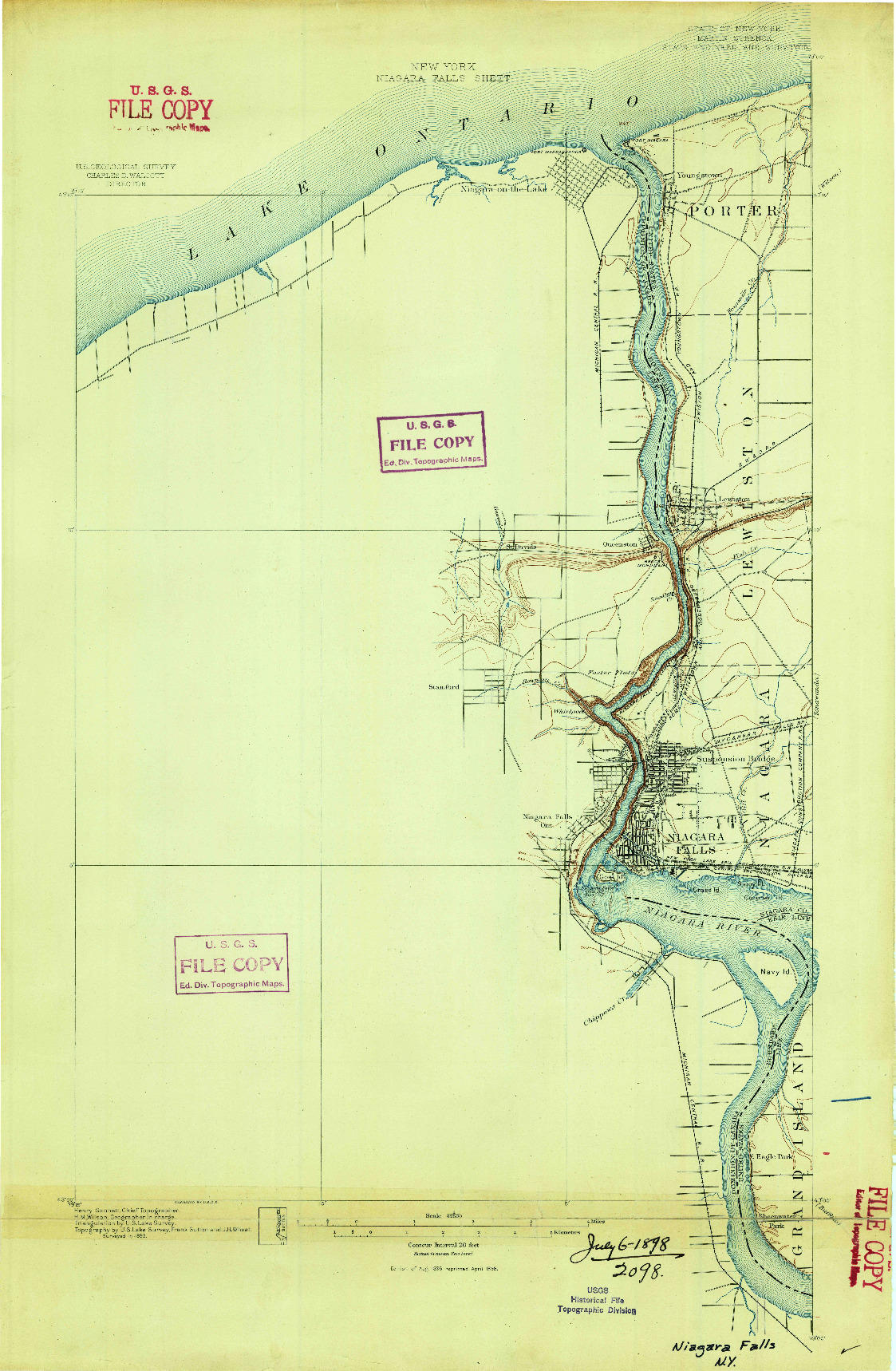 USGS 1:62500-SCALE QUADRANGLE FOR NIAGARA FALLS, NY 1896