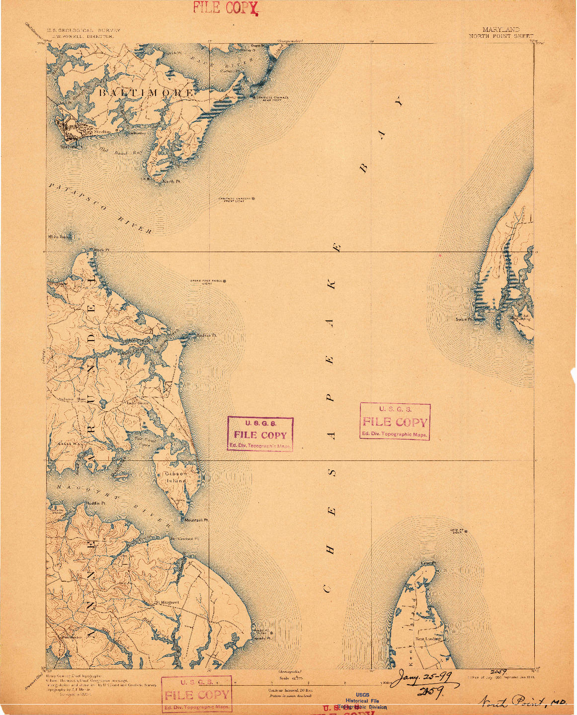 USGS 1:62500-SCALE QUADRANGLE FOR NORTH POINT, MD 1893
