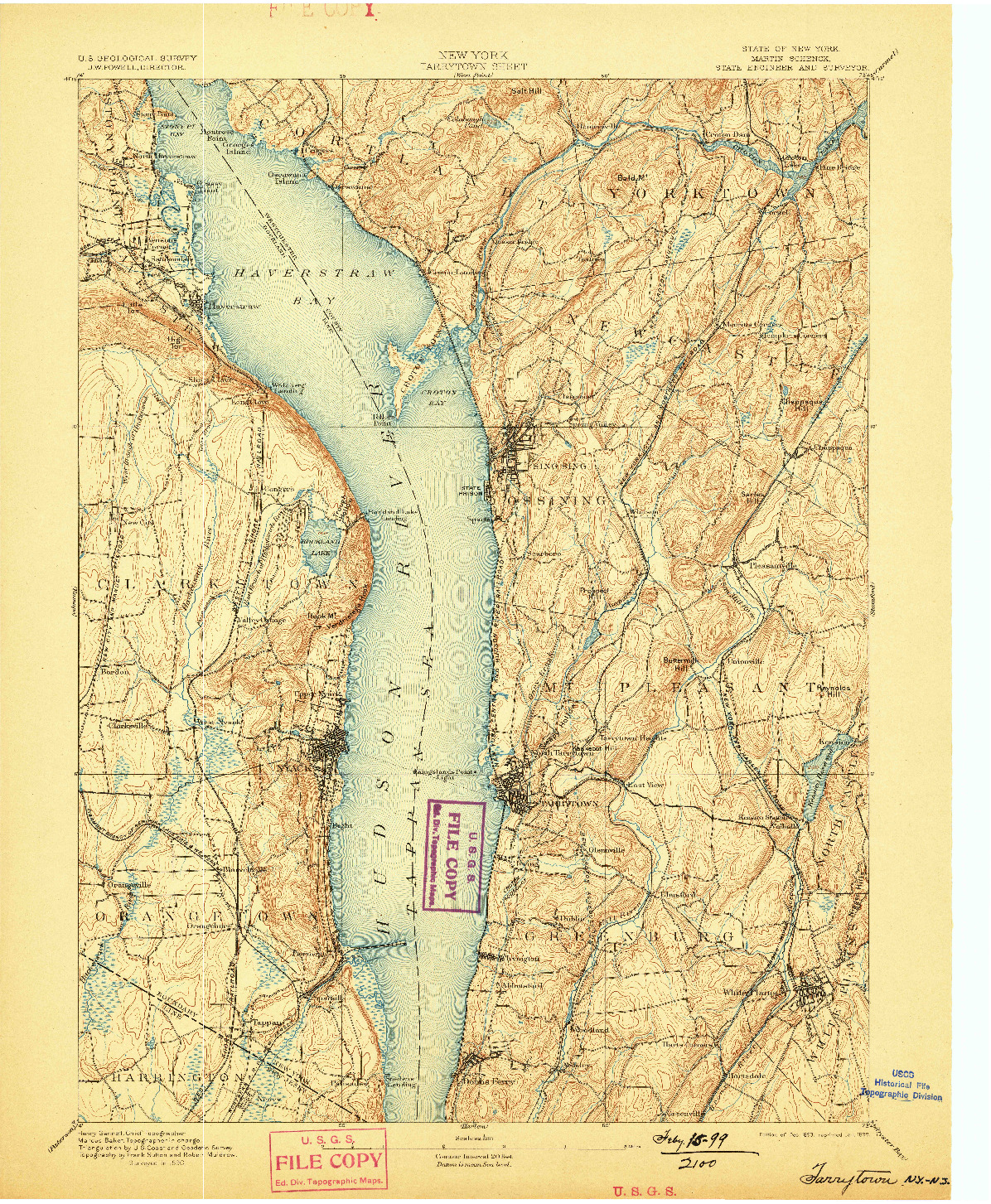 USGS 1:62500-SCALE QUADRANGLE FOR TARRYTOWN, NY 1893