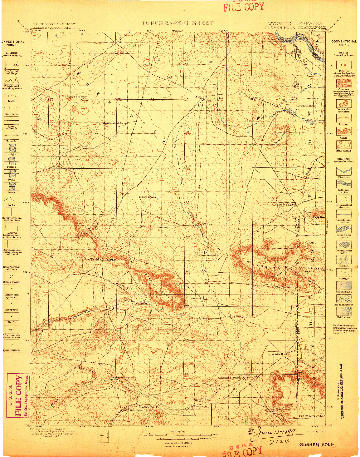 USGS 1:125000-SCALE QUADRANGLE FOR GOSHEN HOLE, WY 1899