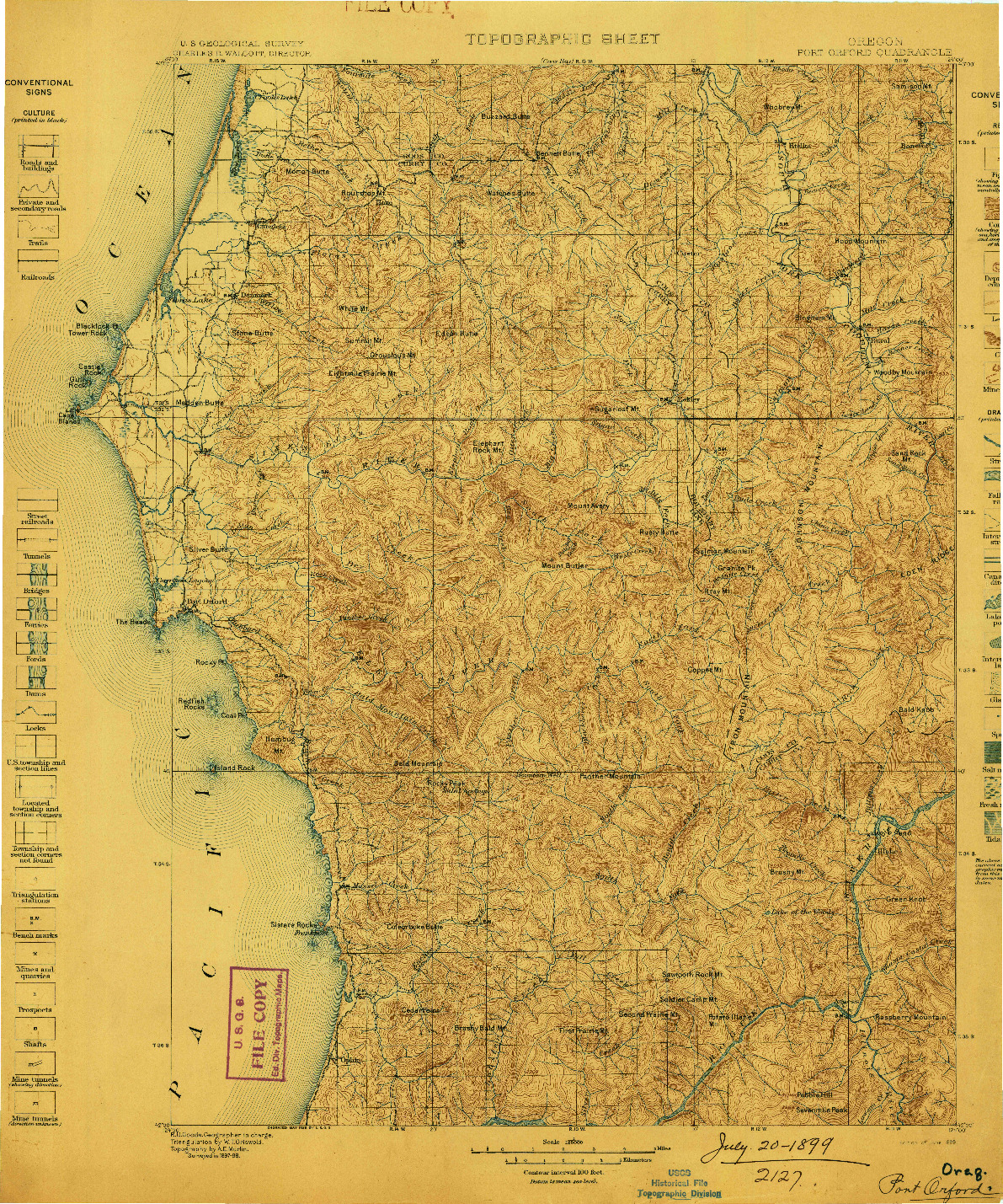 USGS 1:125000-SCALE QUADRANGLE FOR PORT ORFORD, OR 1899