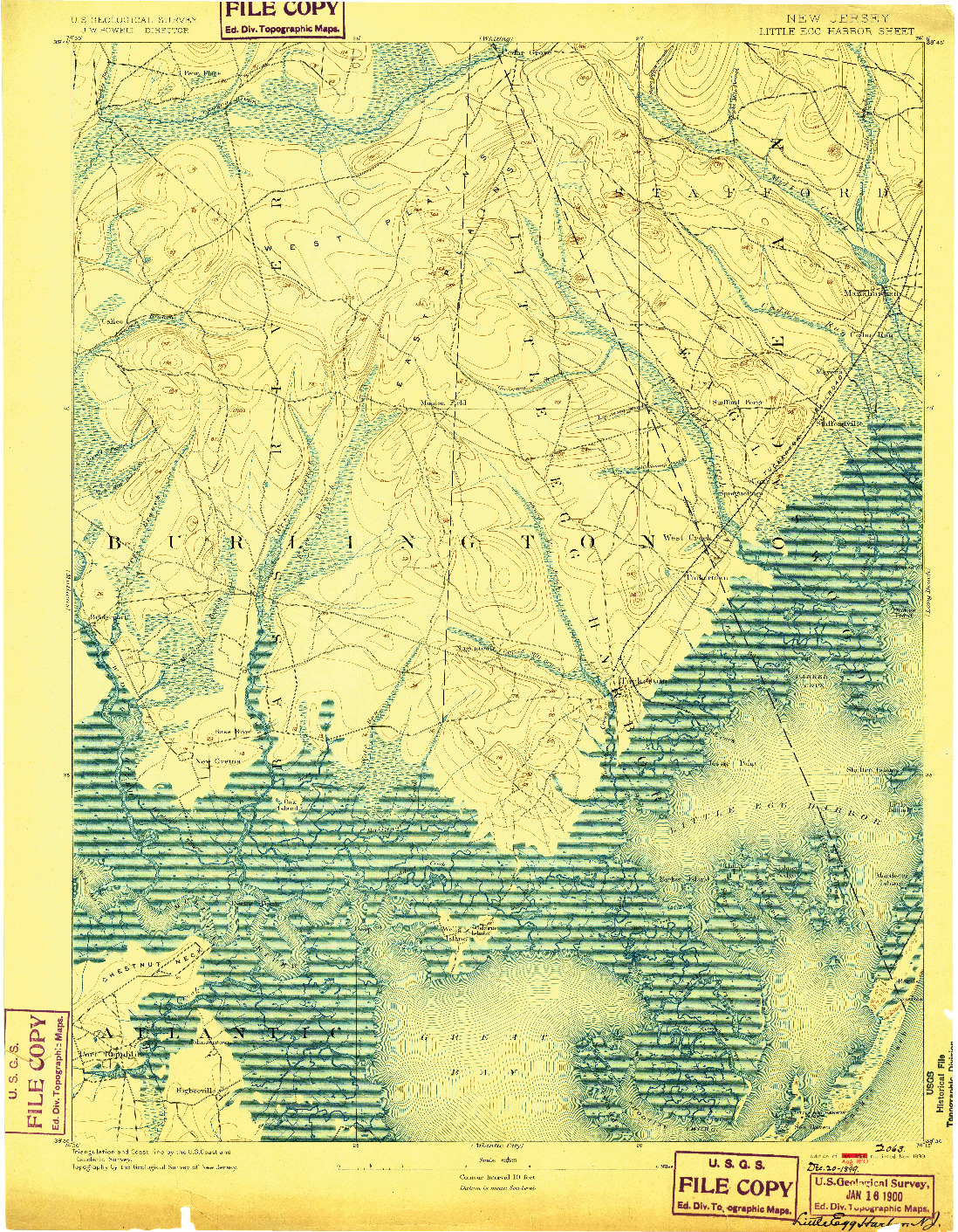 USGS 1:62500-SCALE QUADRANGLE FOR LITTLE EGG HARBOR, NJ 1893
