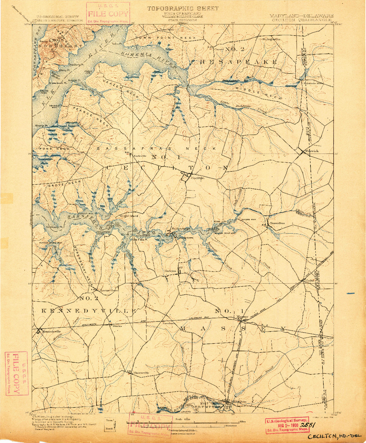 USGS 1:62500-SCALE QUADRANGLE FOR CECILTON, MD 1900