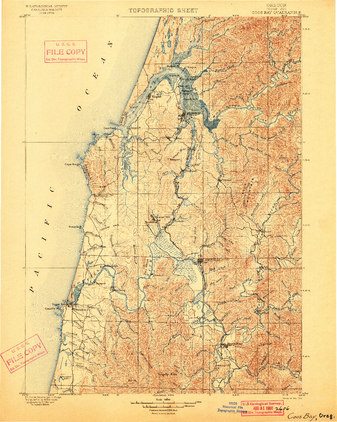 USGS 1:125000-SCALE QUADRANGLE FOR COOS BAY, OR 1900