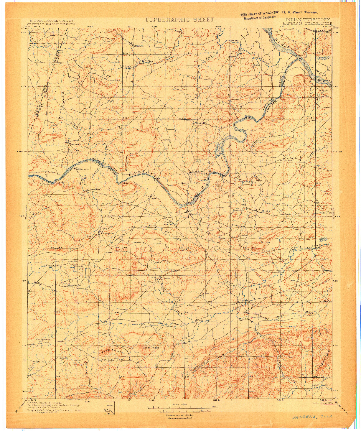USGS 1:125000-SCALE QUADRANGLE FOR SANSBOIS, IT 1900