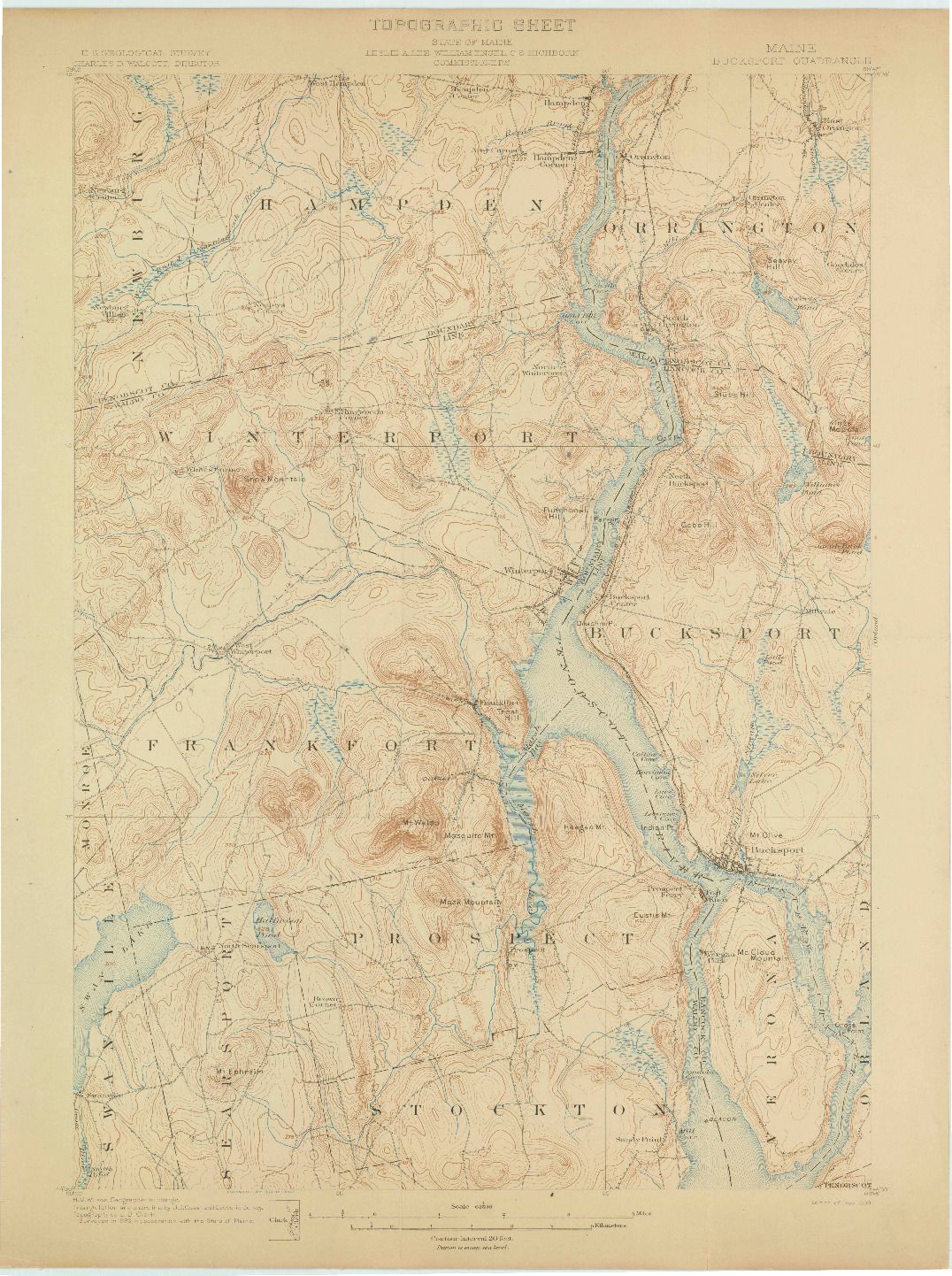 USGS 1:62500-SCALE QUADRANGLE FOR BUCKSPORT, ME 1900