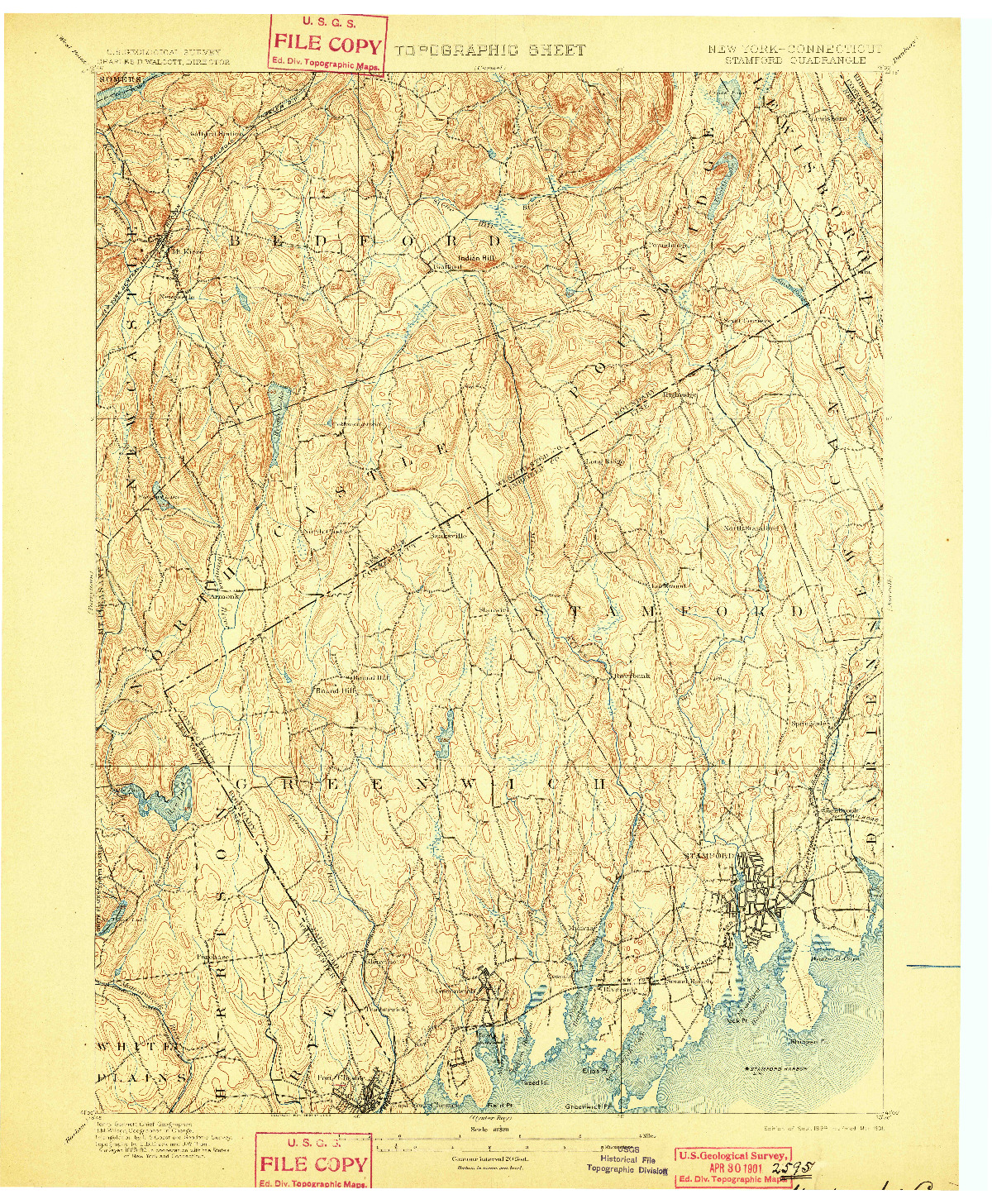USGS 1:62500-SCALE QUADRANGLE FOR STAMFORD, NY 1899