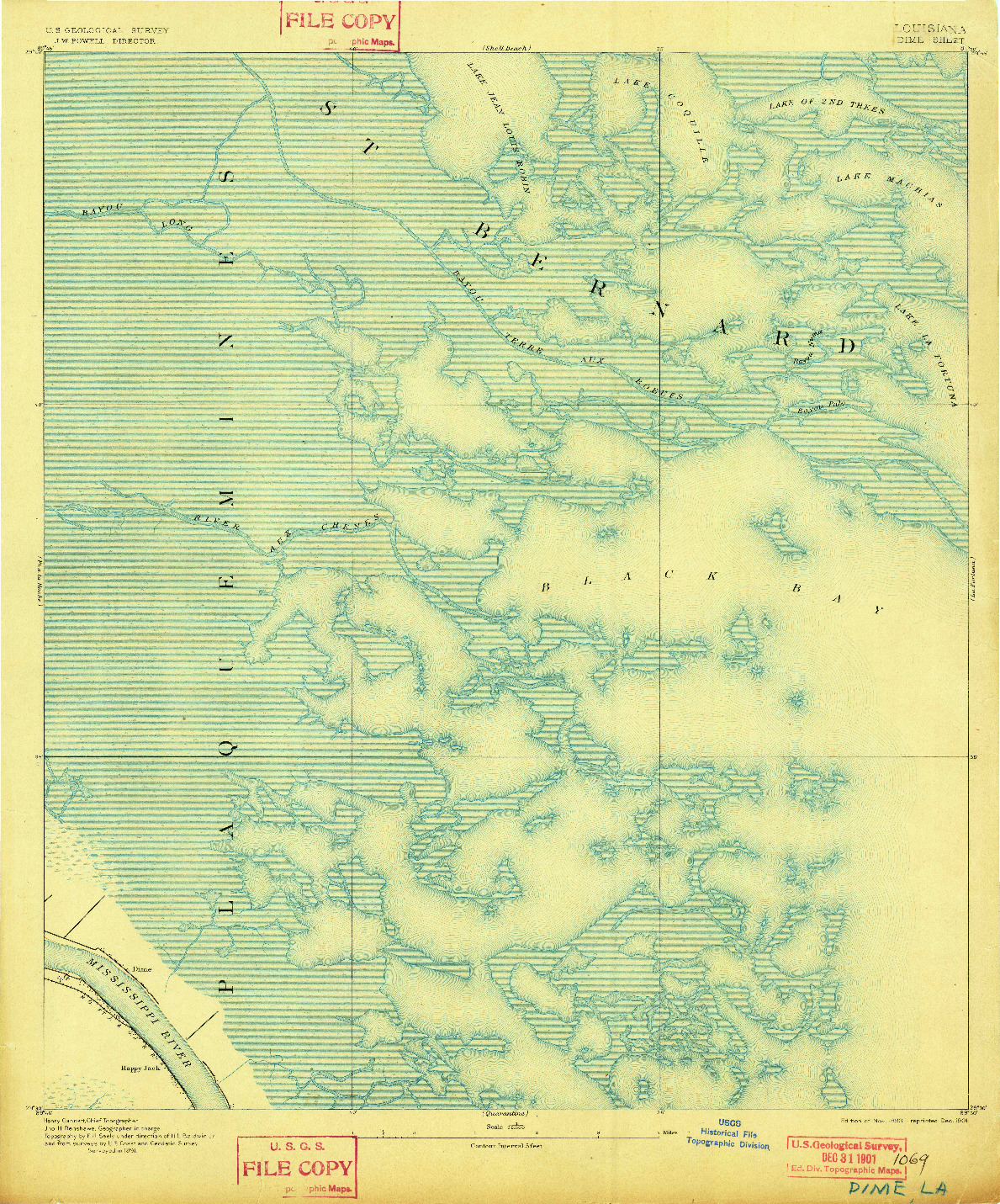 USGS 1:62500-SCALE QUADRANGLE FOR DIME, LA 1893