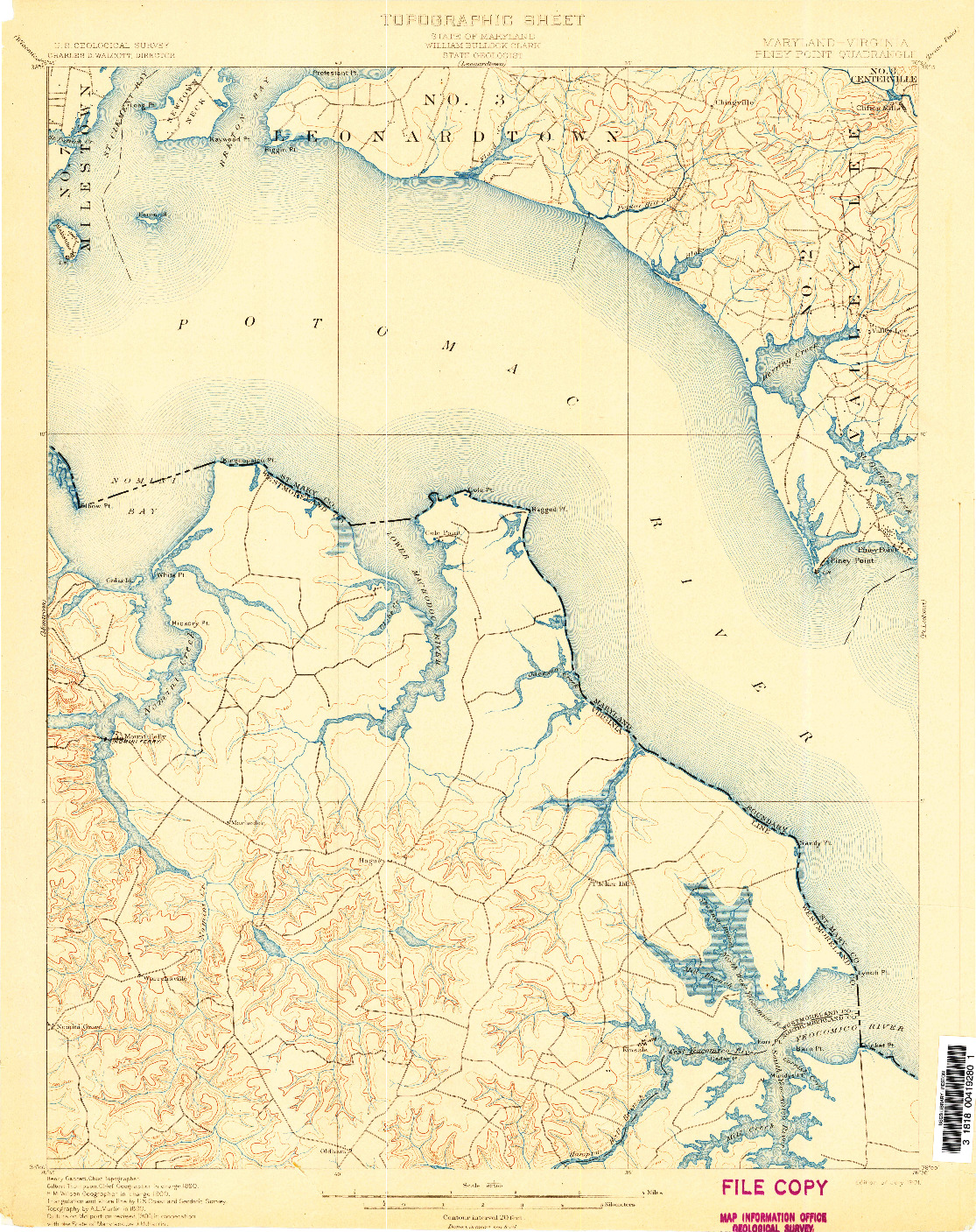 USGS 1:62500-SCALE QUADRANGLE FOR PINEY POINT, MD 1901