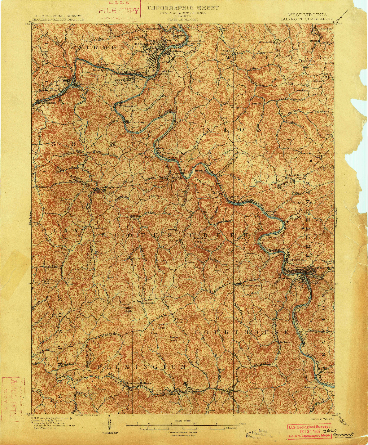 USGS 1:62500-SCALE QUADRANGLE FOR FAIRMONT, WV 1902