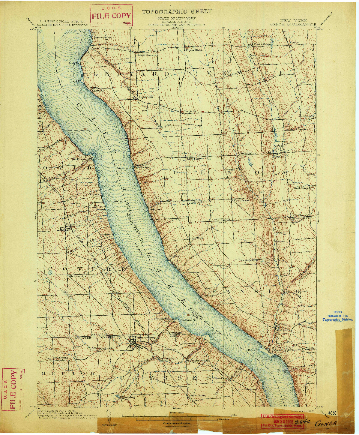 USGS 1:62500-SCALE QUADRANGLE FOR GENOA, NY 1902