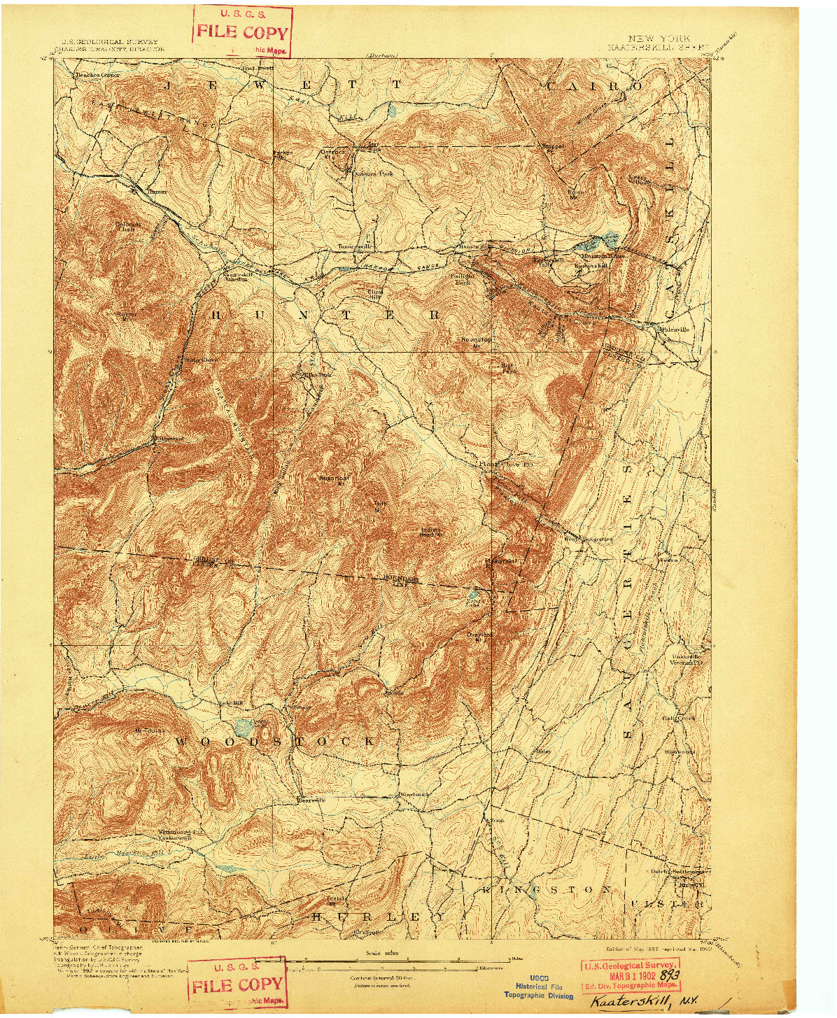 USGS 1:62500-SCALE QUADRANGLE FOR KAATERSKILL, NY 1899