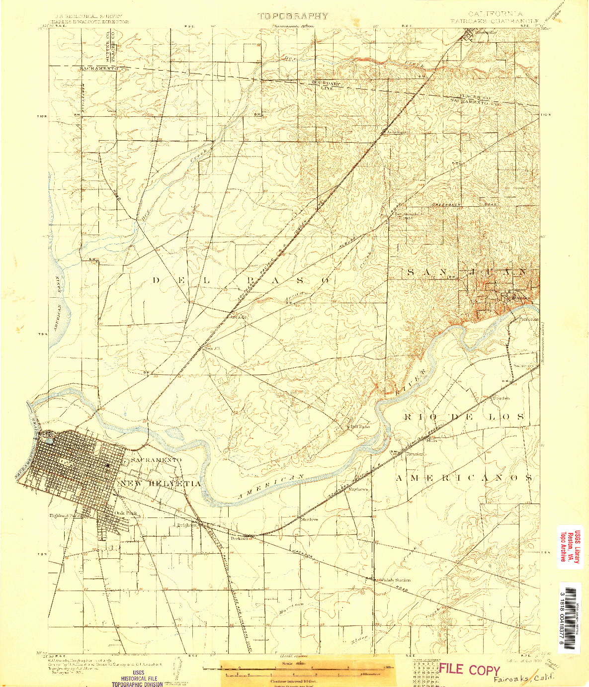 USGS 1:62500-SCALE QUADRANGLE FOR FAIROAKS, CA 1902