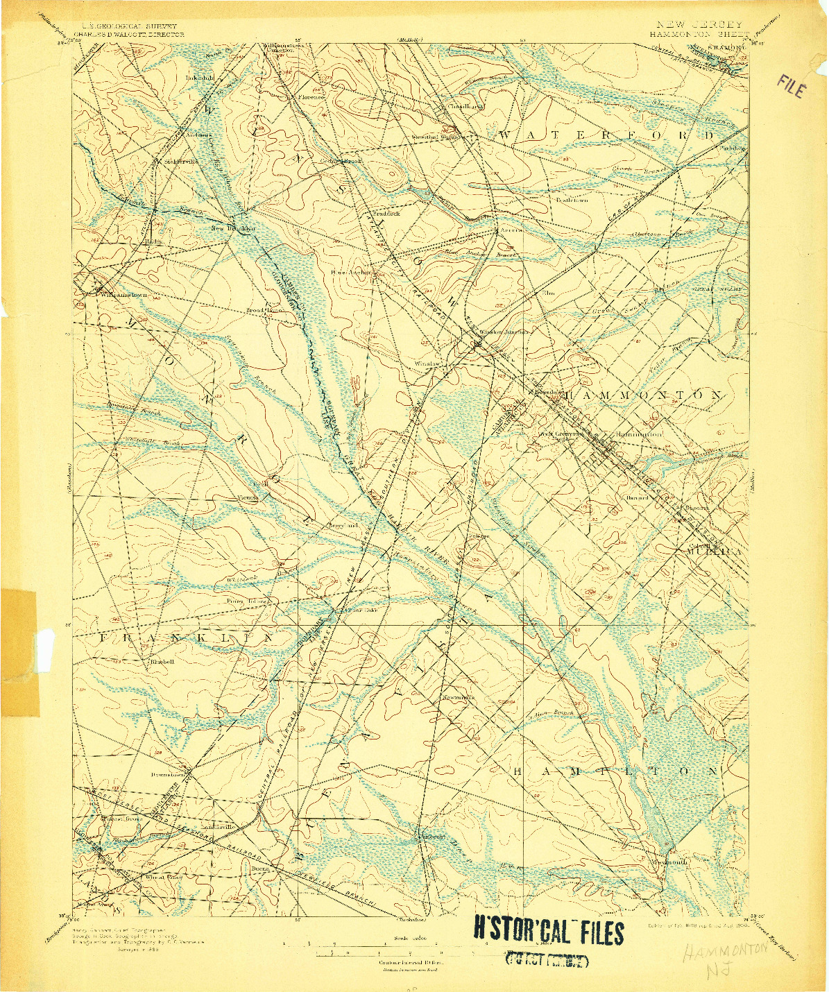 USGS 1:62500-SCALE QUADRANGLE FOR HAMMONTON, NJ 1898