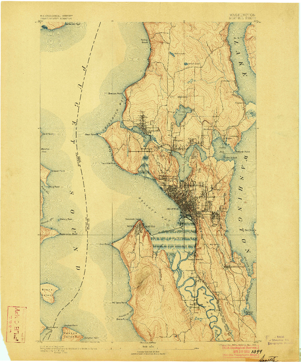USGS 1:62500-SCALE QUADRANGLE FOR SEATTLE, WA 1894