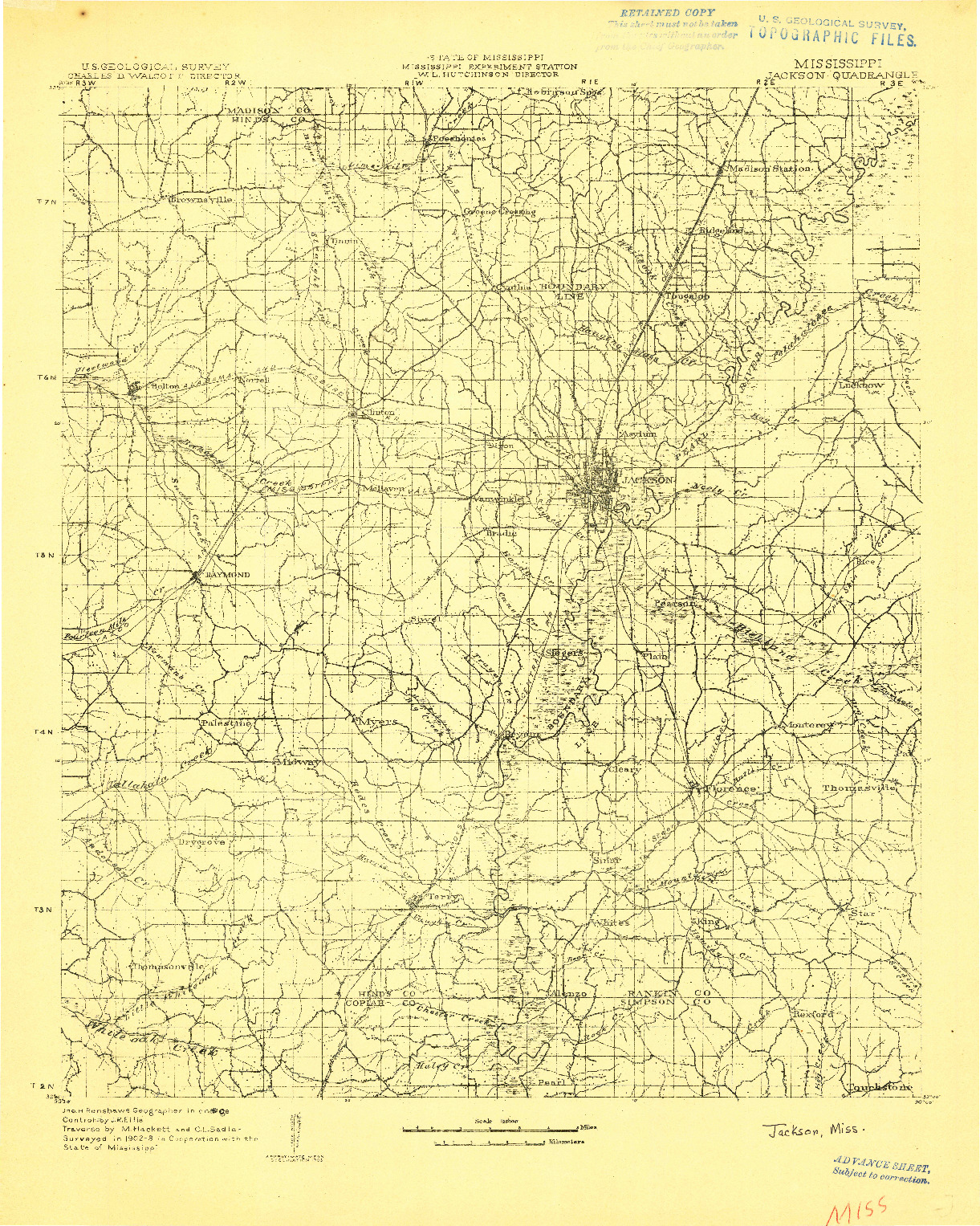 USGS 1:125000-SCALE QUADRANGLE FOR JACKSON, MS 1903