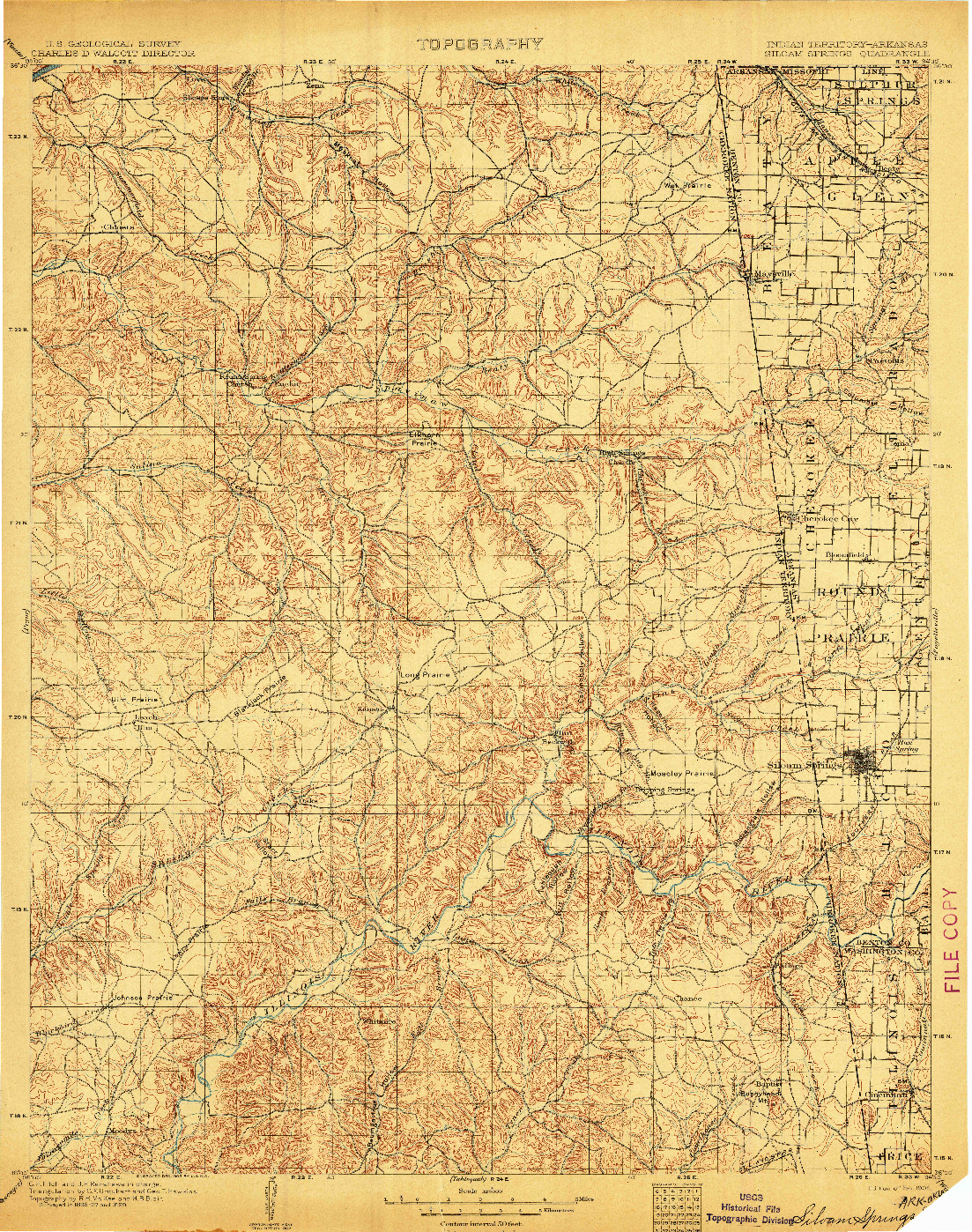USGS 1:125000-SCALE QUADRANGLE FOR SILOAM SPRINGS, AR 1904