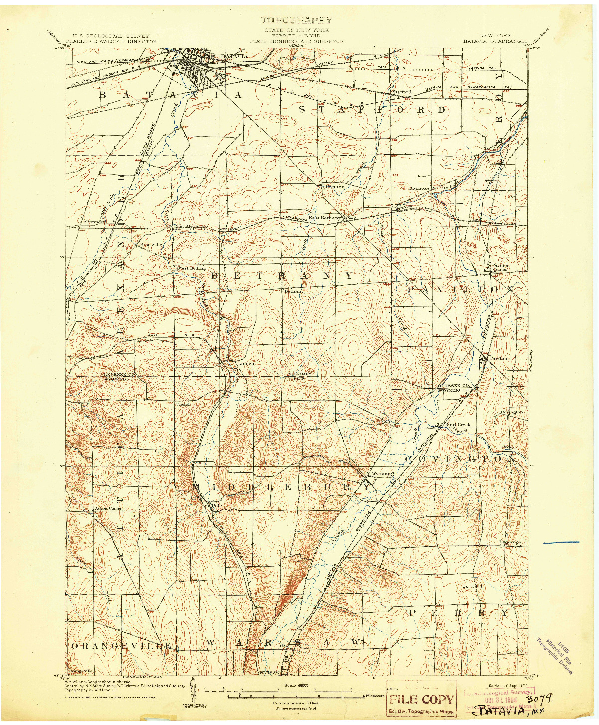 USGS 1:62500-SCALE QUADRANGLE FOR BATAVIA, NY 1904