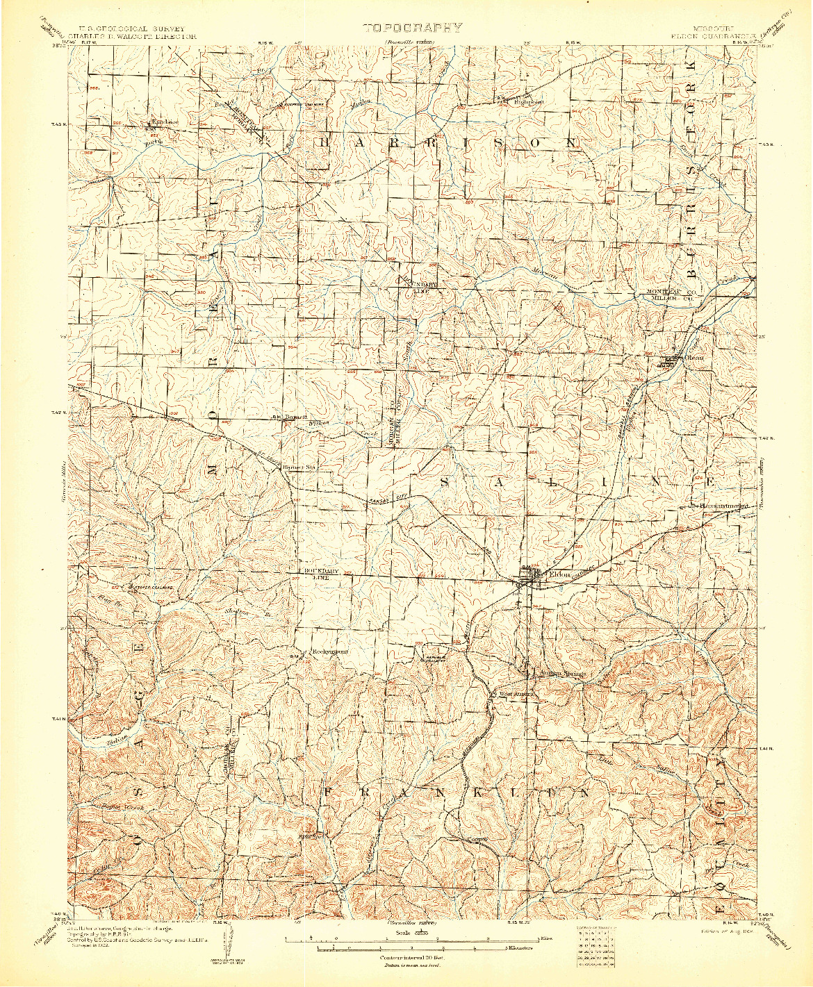 USGS 1:62500-SCALE QUADRANGLE FOR ELDON, MO 1904