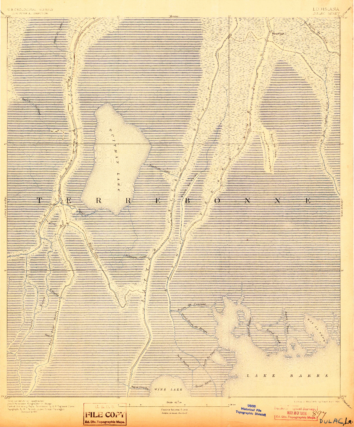 USGS 1:62500-SCALE QUADRANGLE FOR DULAC, LA 1894