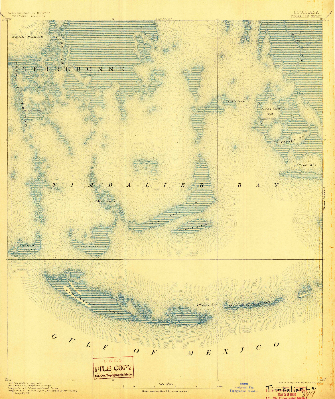 USGS 1:62500-SCALE QUADRANGLE FOR TIMBALIER, LA 1894