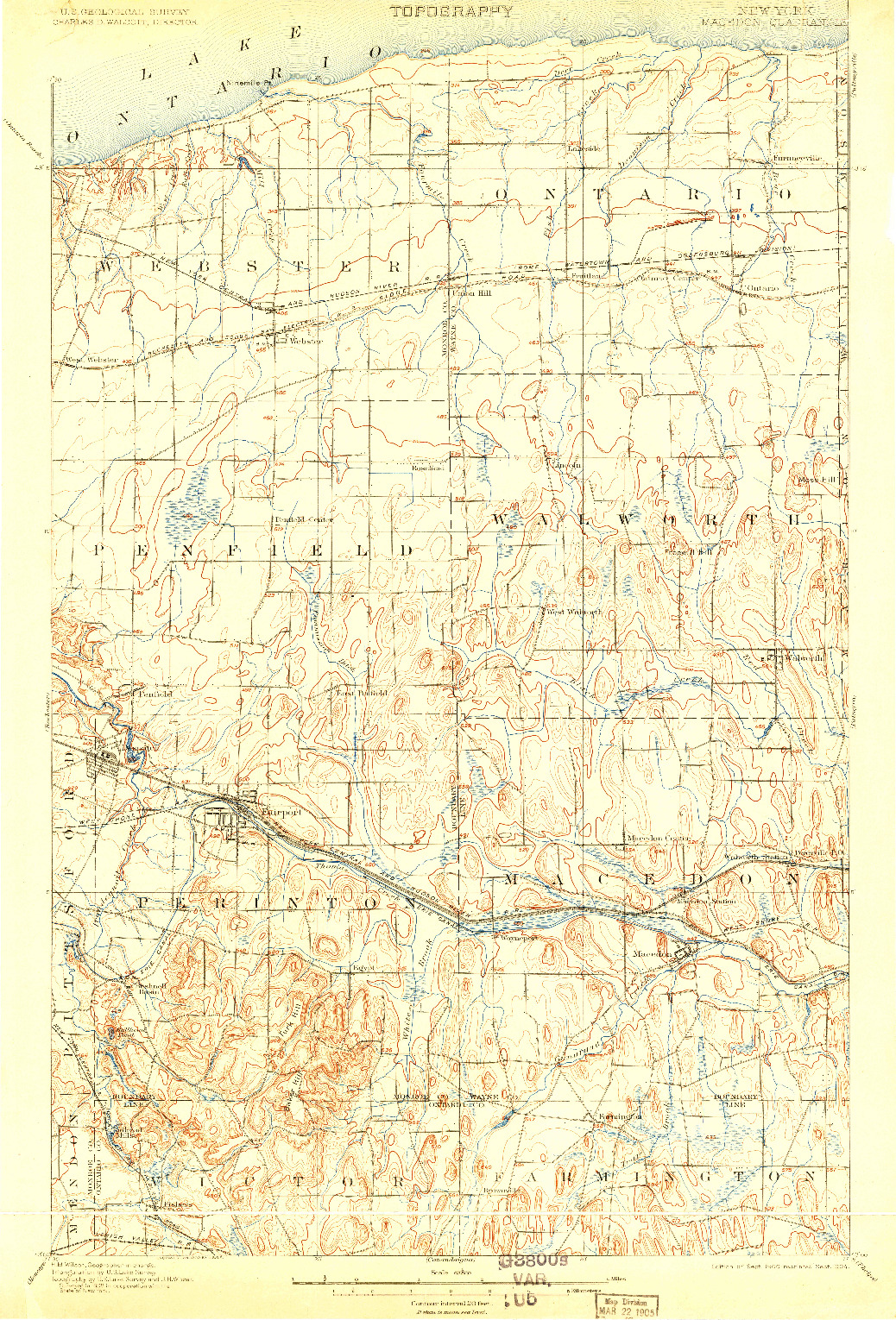 USGS 1:62500-SCALE QUADRANGLE FOR MACEDON, NY 1900