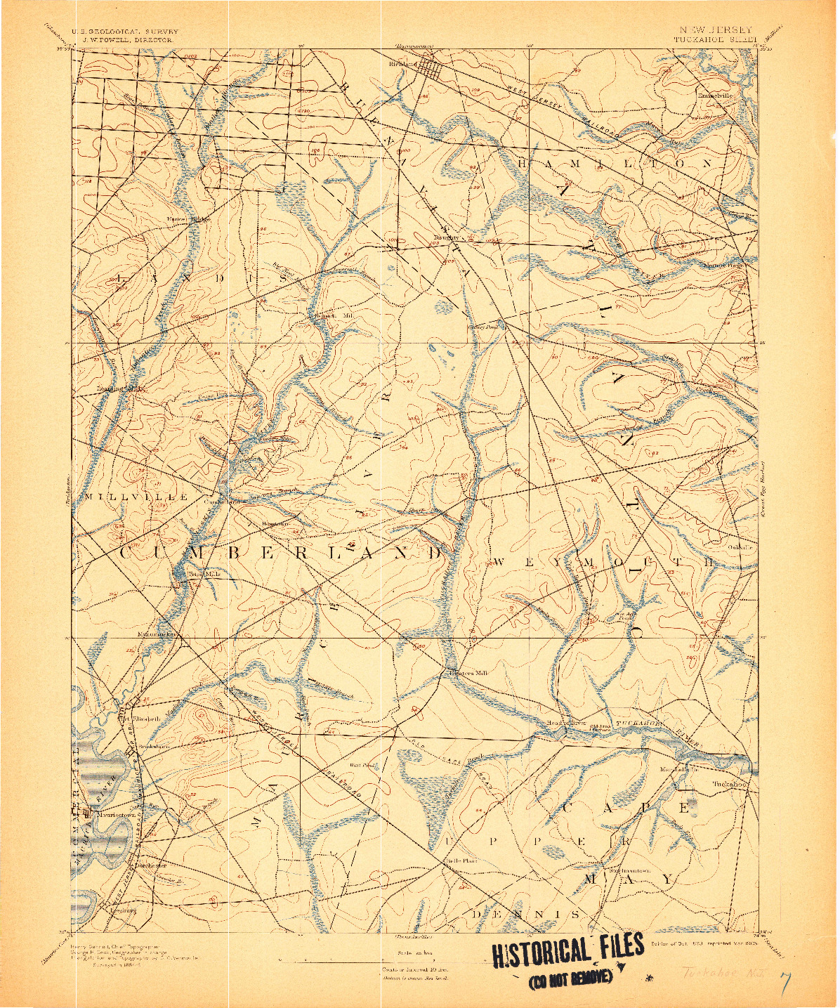 USGS 1:62500-SCALE QUADRANGLE FOR TUCKAHOE, NJ 1893