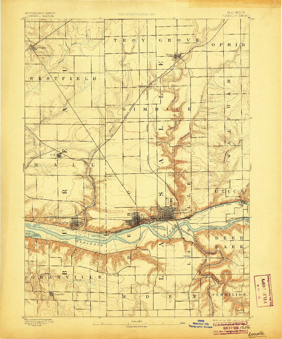 USGS 1:62500-SCALE QUADRANGLE FOR LA SALLE, IL 1893