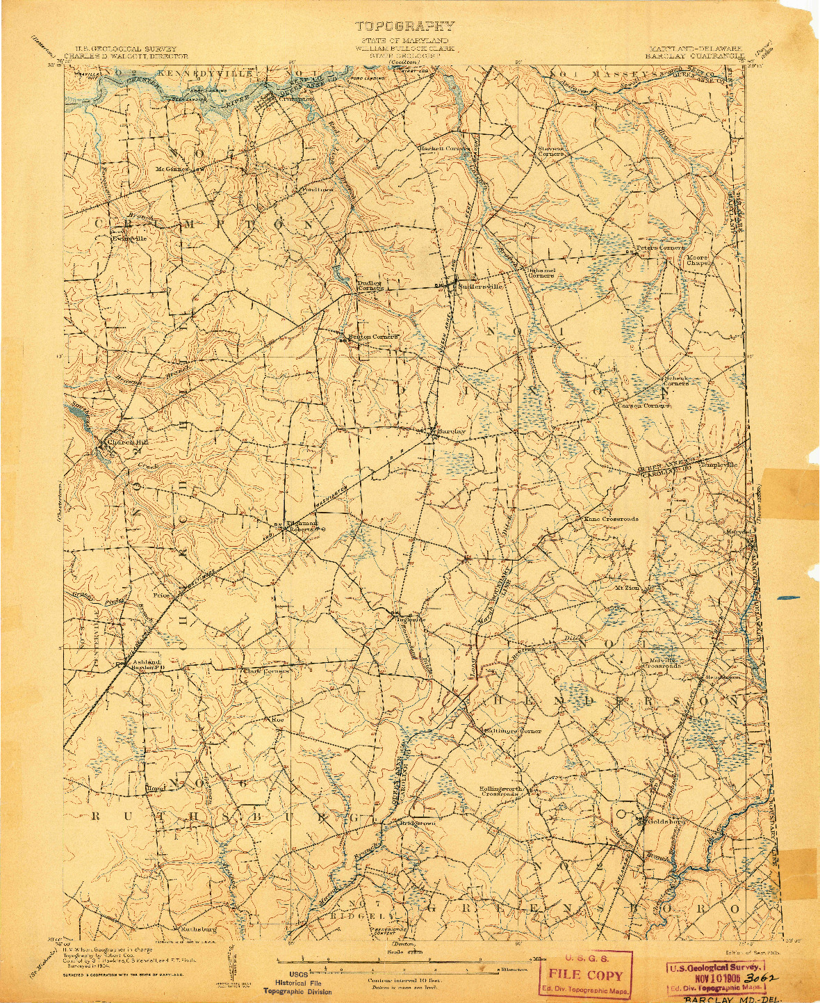 USGS 1:62500-SCALE QUADRANGLE FOR BARCLAY, MD 1905