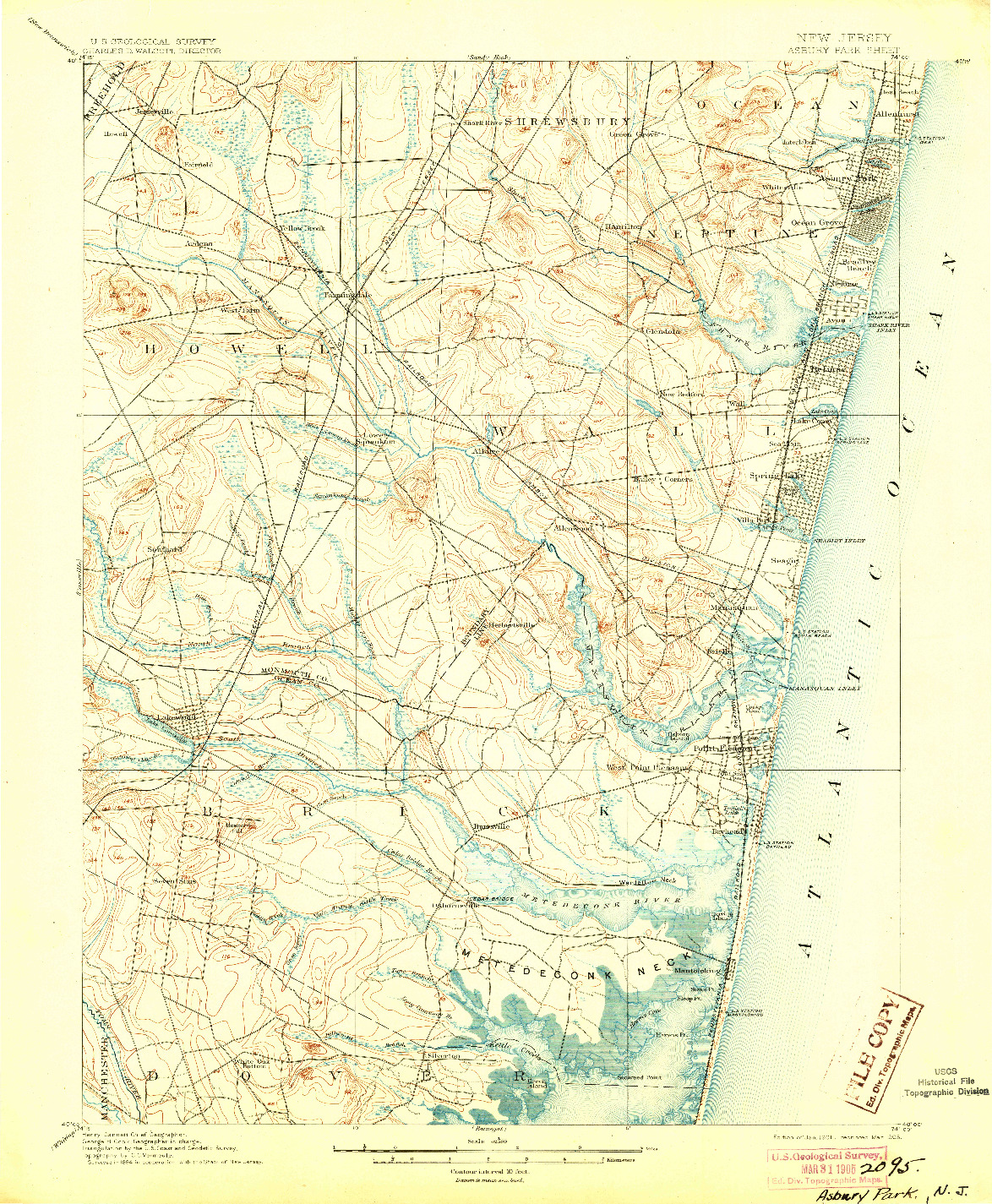 USGS 1:62500-SCALE QUADRANGLE FOR ASBURY PARK, NJ 1901